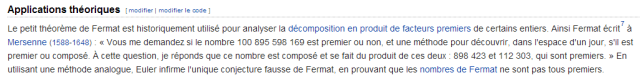 Page_wikipedia_petit_theoreme_Fermat